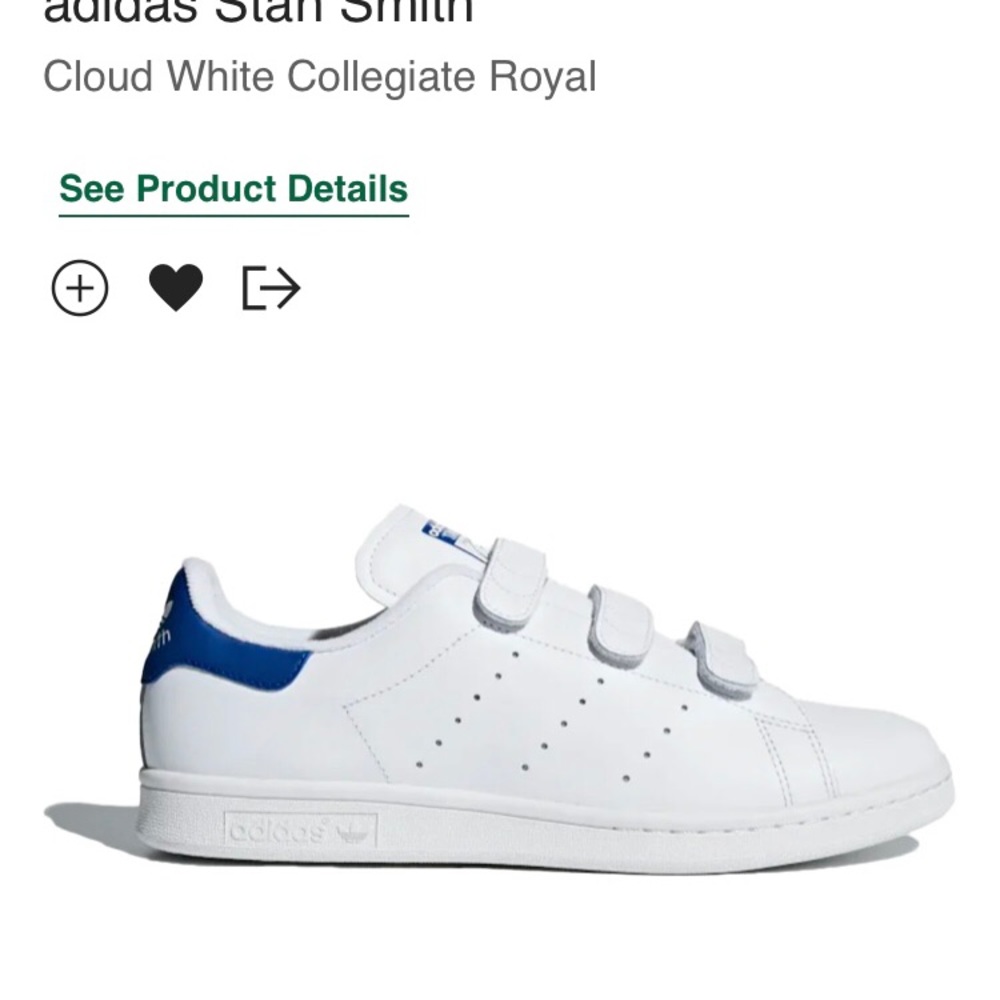 Adidas Stan Smith Velcro style Cloud White Collegiate Royal